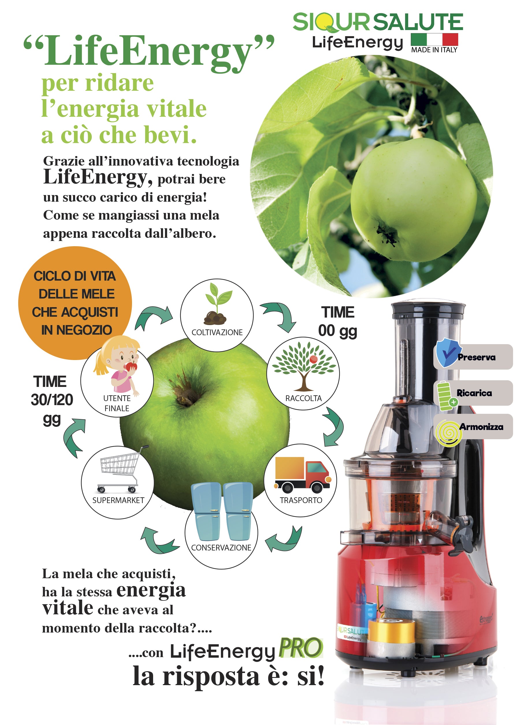 Slow juicer LifeEnergy PRO